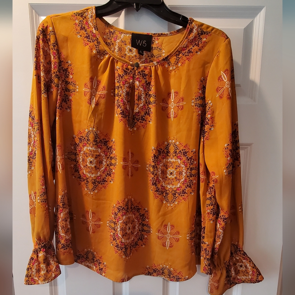 Floral Patterned Orange Dress